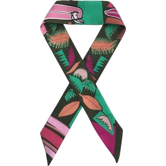 188202AB Hermes Scarf Sea Surf and Fun Twilly Multicolor Silk 100% - Picture 1 of 9